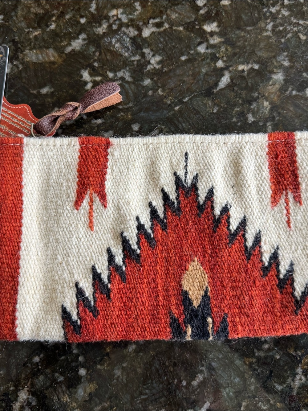 American Darling Red Cream and Black Southwestern Woven Clutch